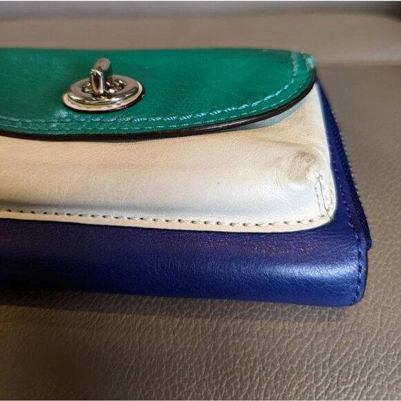 Coach Parker Color Block Leather Zip Turnlock Wallet F49486 - Picture 9 of 9